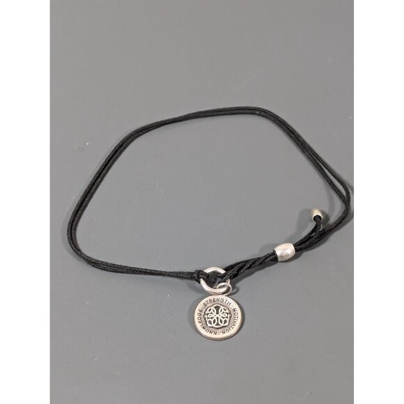 Alex and Ani Path of Life Sterling Silver Black Adjustable Cord Bracelet - Picture 2 of 5